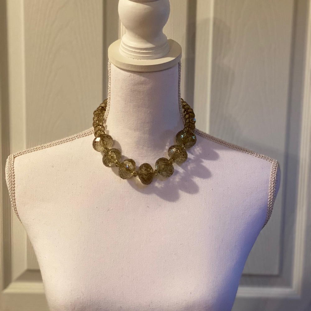 Crystal Cut Chunky Green Necklace